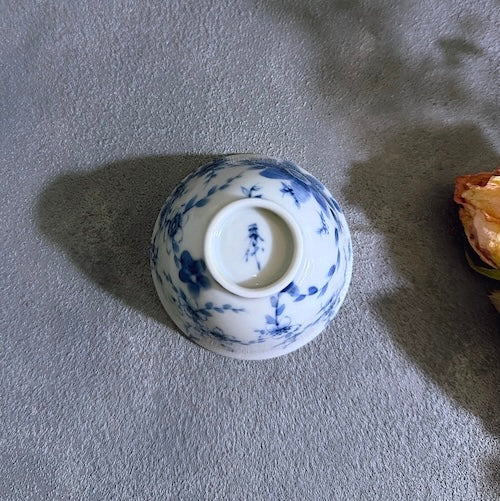 九谷焼 楕円皿 九谷焼 染付 花舞 リボン 陶磁器 【予約商品】