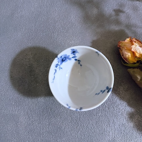 九谷焼　楕円皿　九谷焼　染付　花舞　リボン　陶磁器　【予約商品】