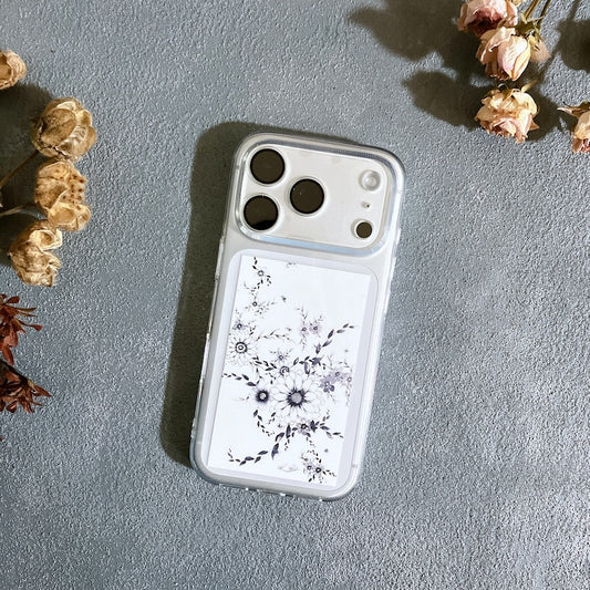 スマホ　インナーシート　1枚　花柄　Flowery Dance Navy　ミニ絵画　名刺サイズ　Kohii