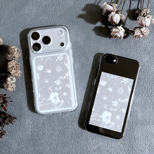 スマホ　インナーシート　1枚　花柄　Flowery Dance Gray　ミニ絵画　名刺サイズ　Kohii