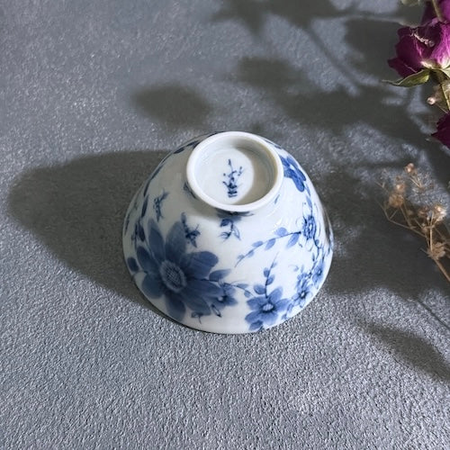 九谷焼　楕円皿　九谷焼　染付　花舞　リボン　陶磁器　【予約商品】