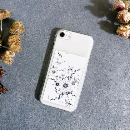 スマホ　インナーシート　1枚　花柄　Flowery Dance Navy　ミニ絵画　名刺サイズ　Kohii