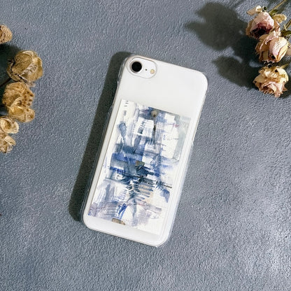 スマホ　インナーシート　1枚　City Blue　抽象画　ミニ絵画　名刺サイズ　Kohii