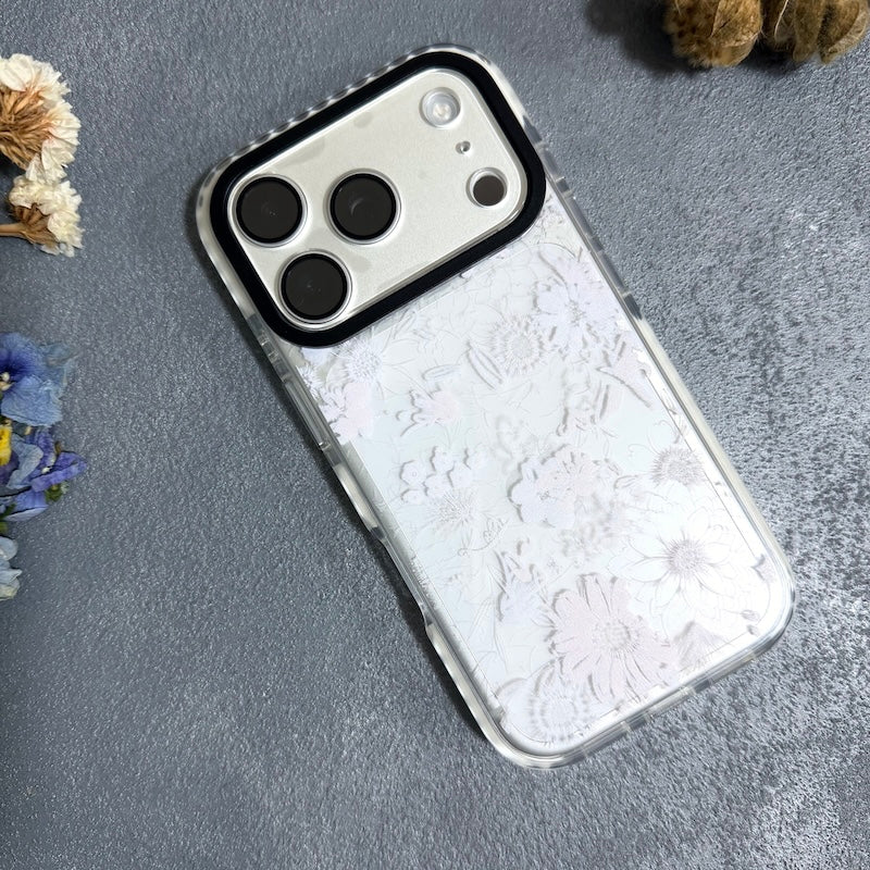 iPhoneケース 花柄クリアスマホケース ライトピンク｜やわらかく大人可愛いデザイン 耐衝撃 Flowery Dance | Kohii クッションカバー
