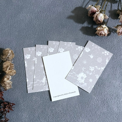 スマホ　インナーシート　1枚　花柄　Flowery Dance Gray　ミニ絵画　名刺サイズ　Kohii