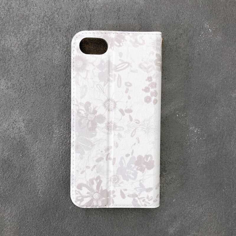 iPhoneケース 花柄手帳型スマホカバー ピンクグレージュ｜やわらかく大人可愛いデザイン 耐衝撃 Flowery Dance | Kohii