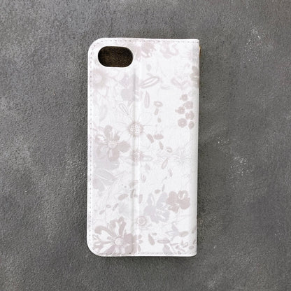 iPhoneケース 花柄手帳型スマホカバー ピンクグレージュ｜やわらかく大人可愛いデザイン 耐衝撃 Flowery Dance | Kohii