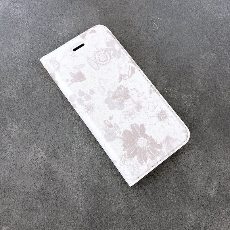 iPhoneケース 花柄手帳型スマホカバー ピンクグレージュ｜やわらかく大人可愛いデザイン 耐衝撃 Flowery Dance | Kohii