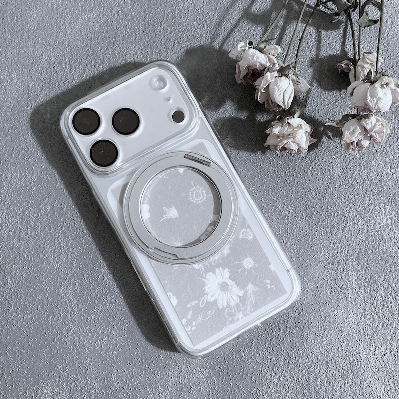 スマホ　インナーシート　1枚　花柄　Flowery Dance Gray　ミニ絵画　名刺サイズ　Kohii