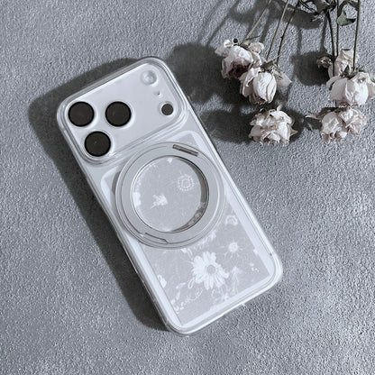 スマホ　インナーシート　1枚　花柄　Flowery Dance Gray　ミニ絵画　名刺サイズ　Kohii