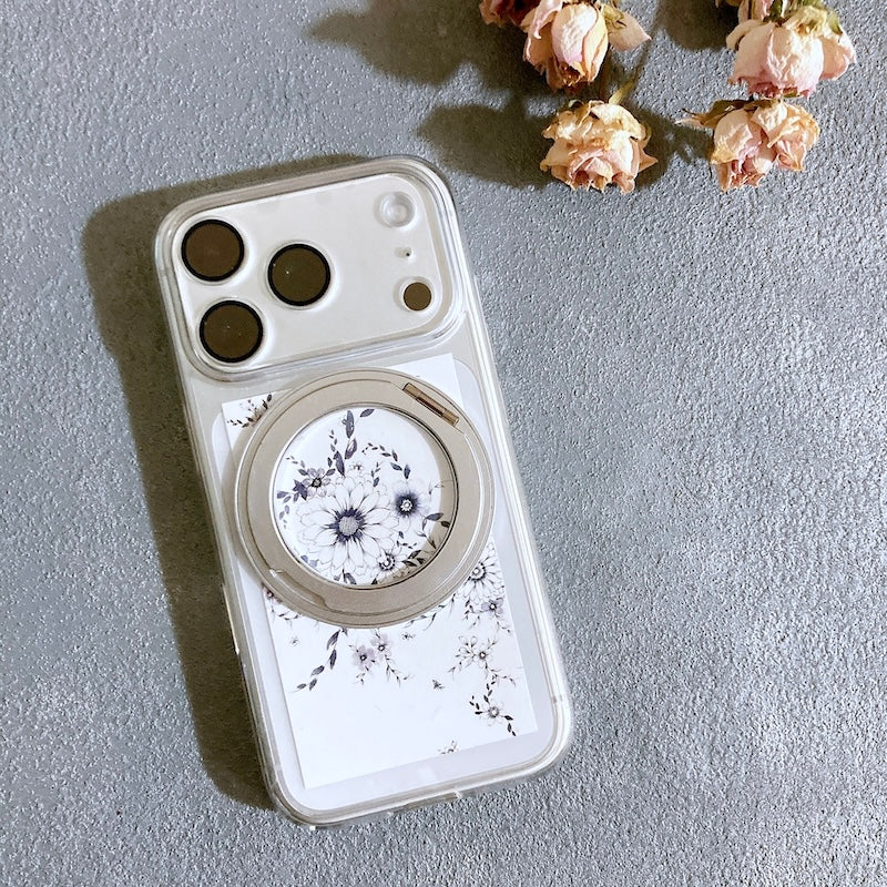 スマホ　インナーシート　1枚　花柄　Flowery Dance Navy　ミニ絵画　名刺サイズ　Kohii