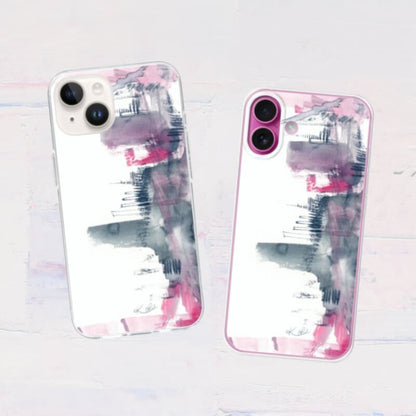 全機種対応 抽象アート柄スマホケース iPhone・Android対応 シティピンク｜現代的でスタイリッシュなデザイン 耐衝撃 Abstract City Pink | Kohii